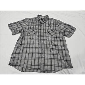 Harley Davidson Mens Short Sleeve Button Down Grey 2XL (4a)